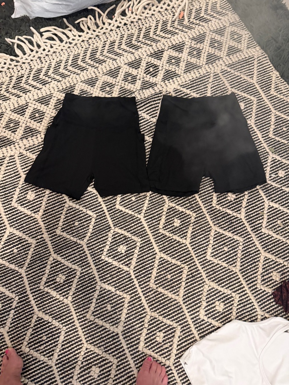 Pair of Black High-Waist Biker Shorts